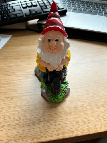 Vintage garden gnome motorbike - vintage,