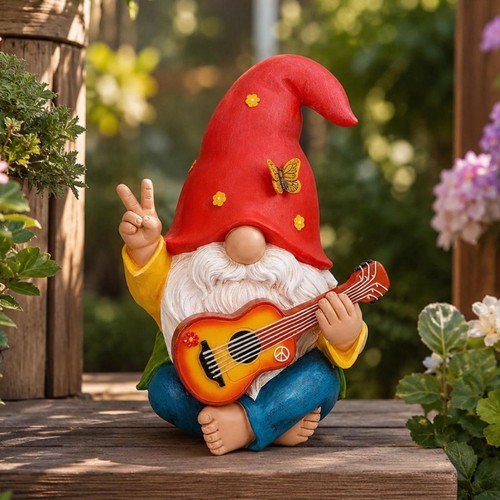 Funny garden gnome playing - funny,