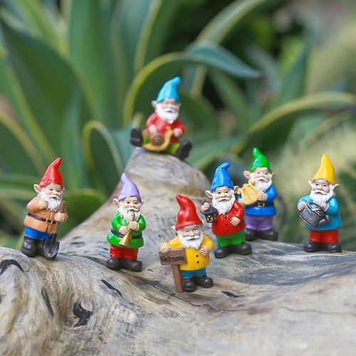 7pcs garden gnome statue set - gnome,