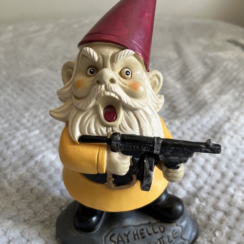 Garden gnome with gun - with,