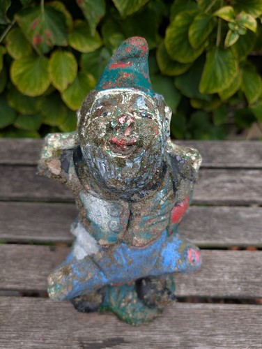 Vintage garden gnome sat - garden,
