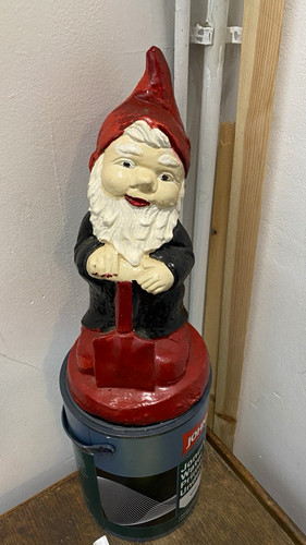 Cement garden gnome - garden, statue