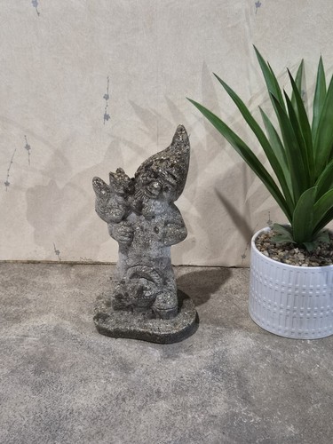 Vintage weathered garden gnome - vintage,