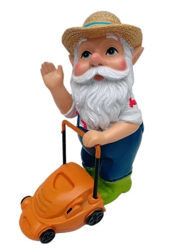 Mini grandpa with lawnmower - mini,