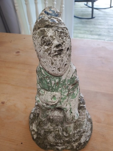 Vintage garden gnome stone - garden,