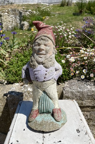 Antique vintage garden gnome - garden,