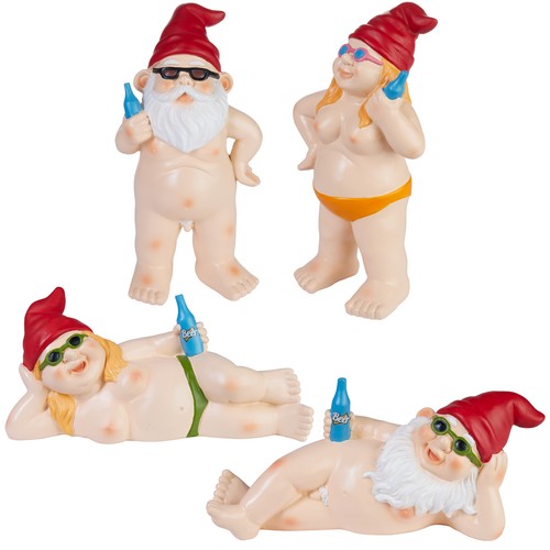 Funny naked garden gnomes - naked, up