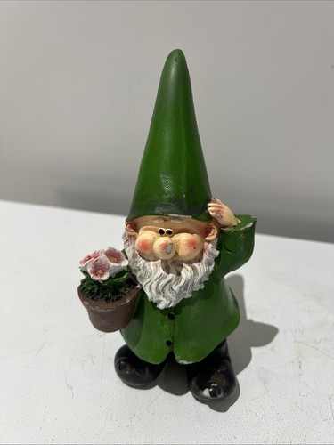 Garden gnome with - garden, flowers