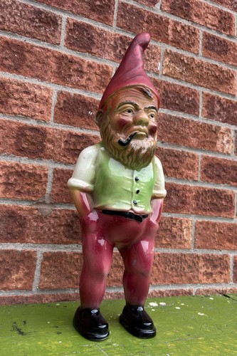 Vintage garden gnome figure - garden,