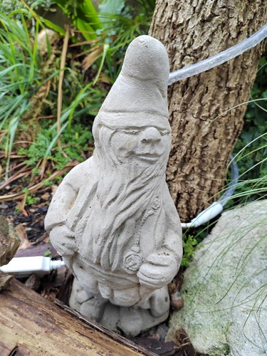 Concrete garden gnome statue - concrete,