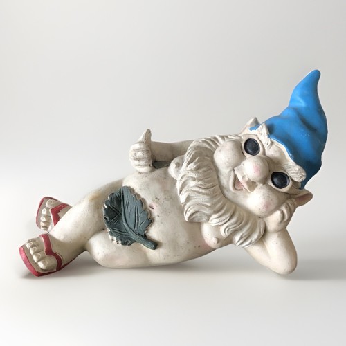Garden gnome naughty laying - gnome,