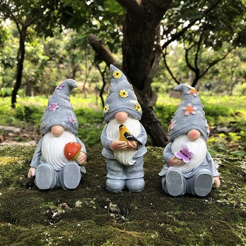 Garden gnome statue - statue, 3pcs