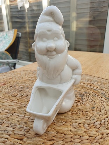 Small ceramic garden gnome - ceramic,